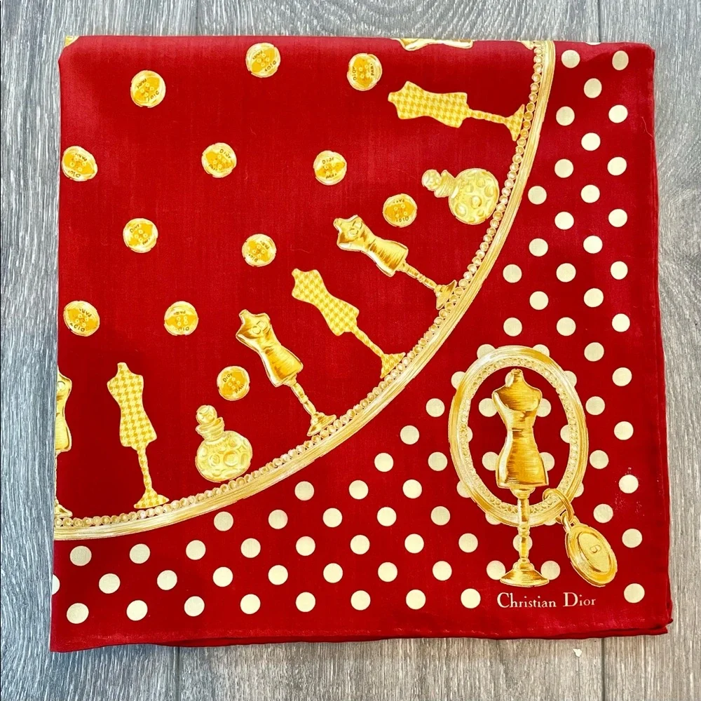 Vintage Dior rolled hem scarf nwot.
